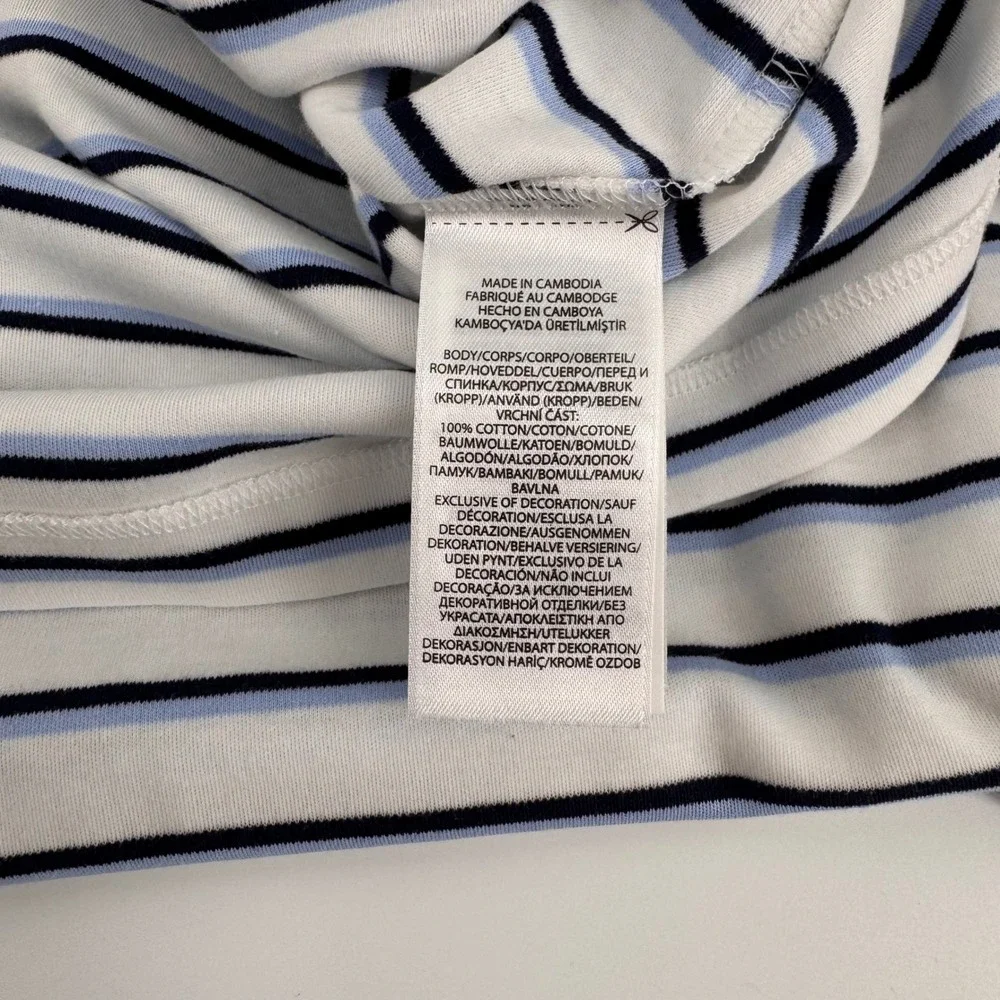 Polo Ralph Lauren Polo Shirt Mens 4XB White Blue Striped Short Sleeve Pony Logo